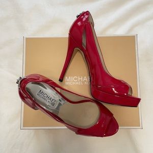 New Michael Kors red platform heels